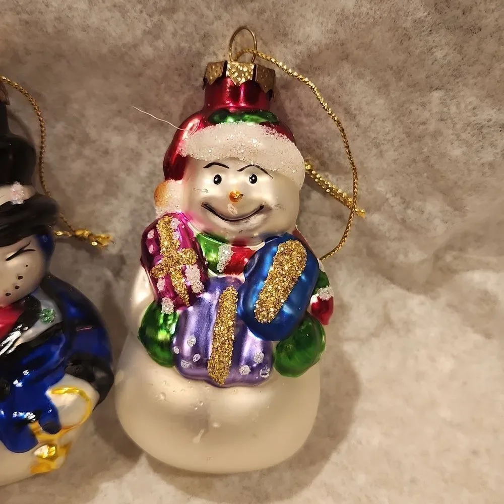 Snowman Christmas Ornaments Set of 4